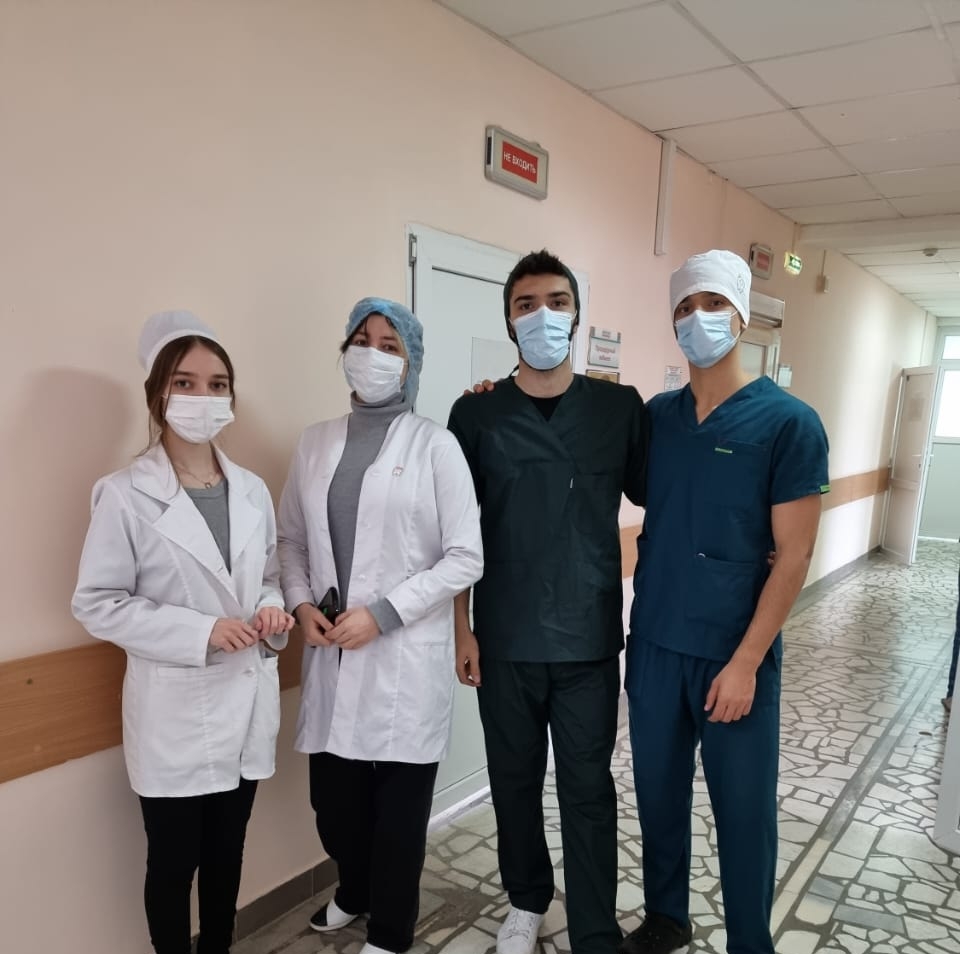 MBBS students at hospital practice in Russia